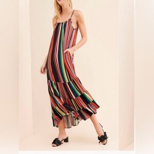 Farm Rio Anthropologie Rainbow Shimmer Maxi Dress S